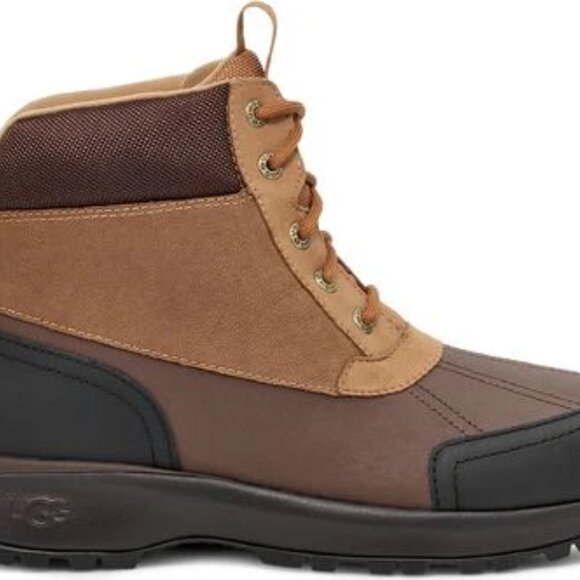 NEW MENS SZ 12 CHESTNUT UGG EMMETT 1115834 LEATHER WATERPROOF WINTER DUCK BOOTS - Picture 13 of 15